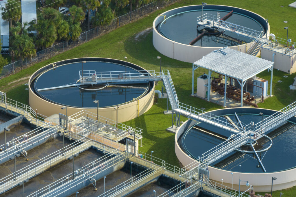 Produced water treatment plant at an oil and gas facility