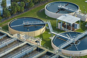 Produced water treatment plant at an oil and gas facility