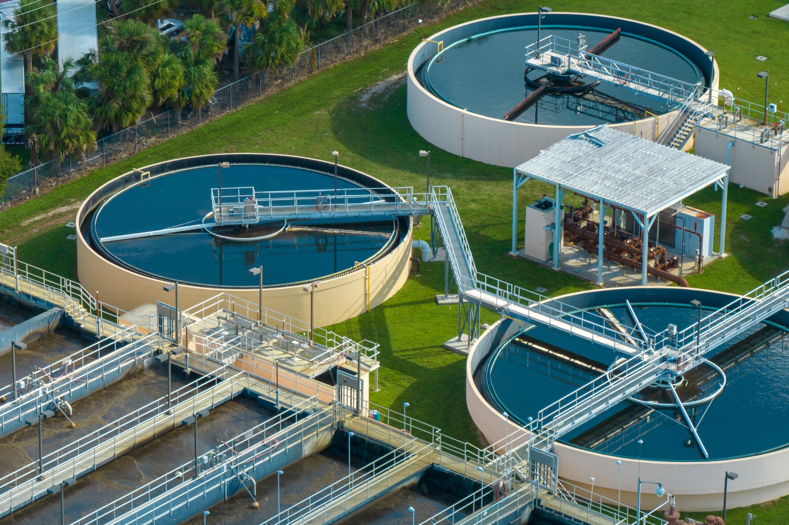 Produced water treatment plant at an oil and gas facility